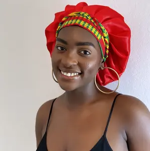 Ankara Satin Bonnet/Scrub Cap for Women - Handmade African Fabric, Versatile Sleep Bonnet & Scrub Cap, Ideal for Short/Long Hair, Black History