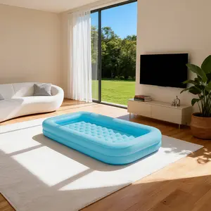 Quick Inflatable Air Mattress with Removable Cover – Thick Foldable Bed for Indoor & Outdoor, Perfect for Camping, Guest Rooms & Temporary Sleep, Starry Sky Design, Easy Setup & Ultra Portable