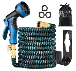 50FT Expandable Garden Hose Deluxe Heavy DutyNo-Kink Garden Water Hose for/Yard/Outdoor - Flexible/Never Kink & Tangle/Puncture Resistant (50,Blue