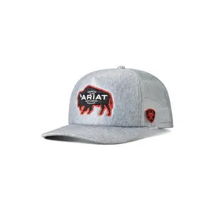 Ariat Hats Unisex Buffalo Silhouette Logo Grey Mesh Back Snapback Patch Cap - A300087006