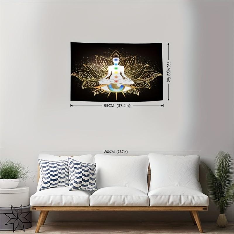 for Lotus & Meditation Portrait Tapestry - Soft Brushed Fabric Wall Hanging for Living Room, Bedroom, Dorm Decor, Zen Home Decor