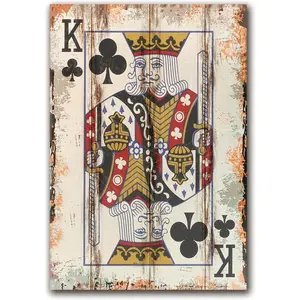 Poker Canvas Wall Art Print King Of Clubs Game Room Wall Art Print Wall Decor Prints Poster With Framed