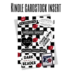 Kindle Insert Dark Romance Bookish Cardstock Insert Clear Case Decoration Glossy or Glitter Gift for Book Lovers Perfect for Dark Romance and Smut Lovers
