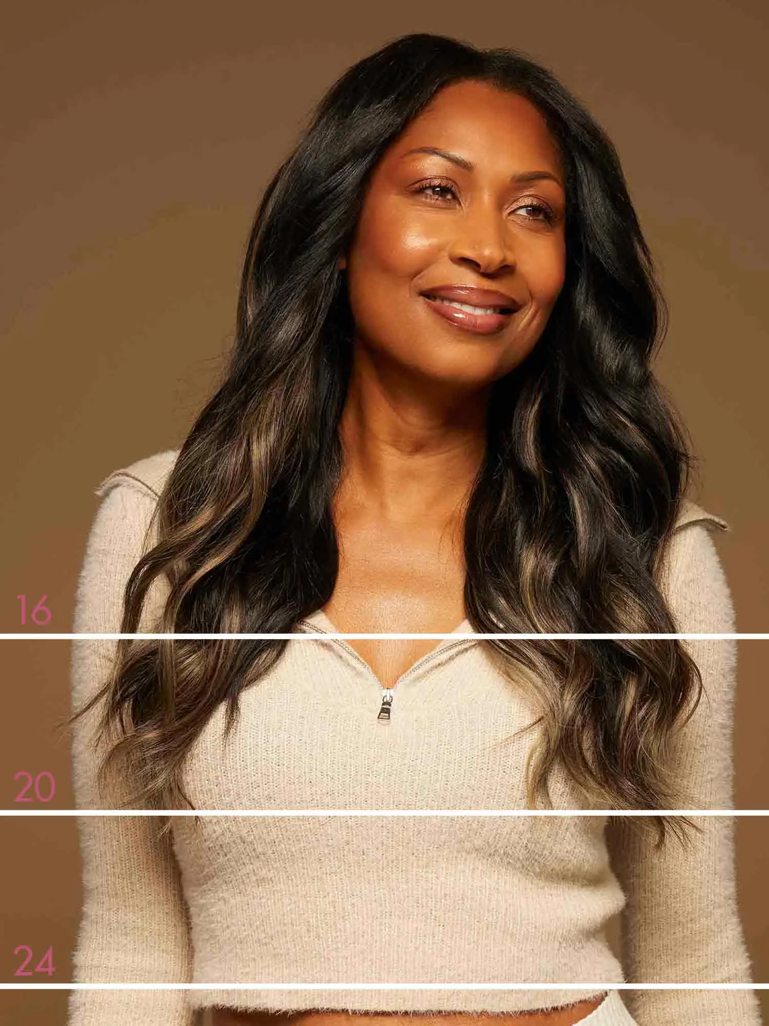 Luxy Hair 24" Classic Clip-In Hair Extensions – Off Black Bronde Balayage | 240g Remy Human Hair