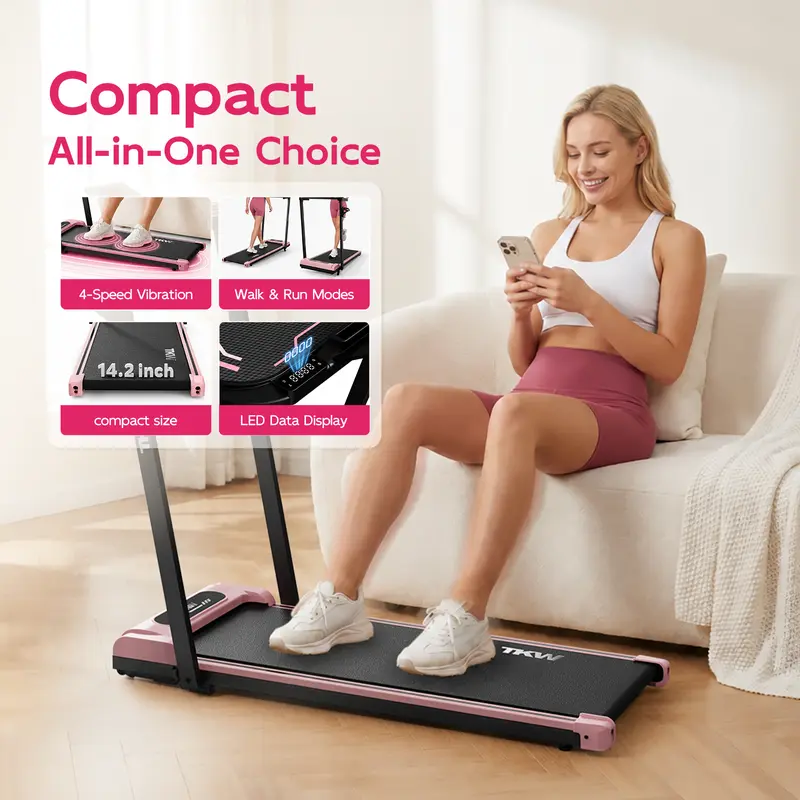 TKW 3-in-1 Walking  pad, Light weight Under DeskWalking pad Treadmill,,Low-Noise Motor Walking Pad, Remote Control & Wheels for Easy mobility, LEDDisplay Training Equipment Home Gym Equipment