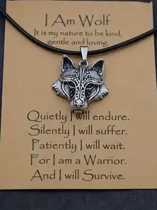 Men's and Women's Wolf Head Fashion Necklace Metal Pendant Accessories Exquisite Jewelry Gift