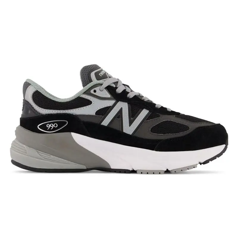 New Balance FuelCell 990v6 Black Silver (GS) Youth Sneakers Running Shoes Cushioned Athletic Footwear Low Top Lace Up Performance Trainers Everyday Casual Black Silver