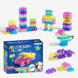 40 PCS Sensory Soft Building Blocks for Toddlers Kids Montessori Squishy Stacking Toy Set Squeezable Stretchable Early Learning Construction Playset Puzzle Blocks for Kids Gift