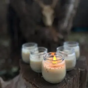 Desert Revenant - Handmade Deer Tallow and Beeswax Ritual Candle - Gray Sage Infused