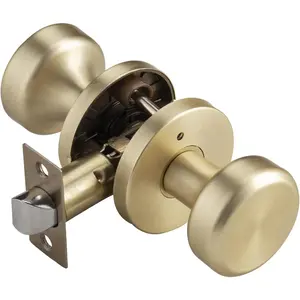 Door Knob Interior, Heavy Duty Door Knob with Lock, Pismo Doorknobs for Bath and Bedroom