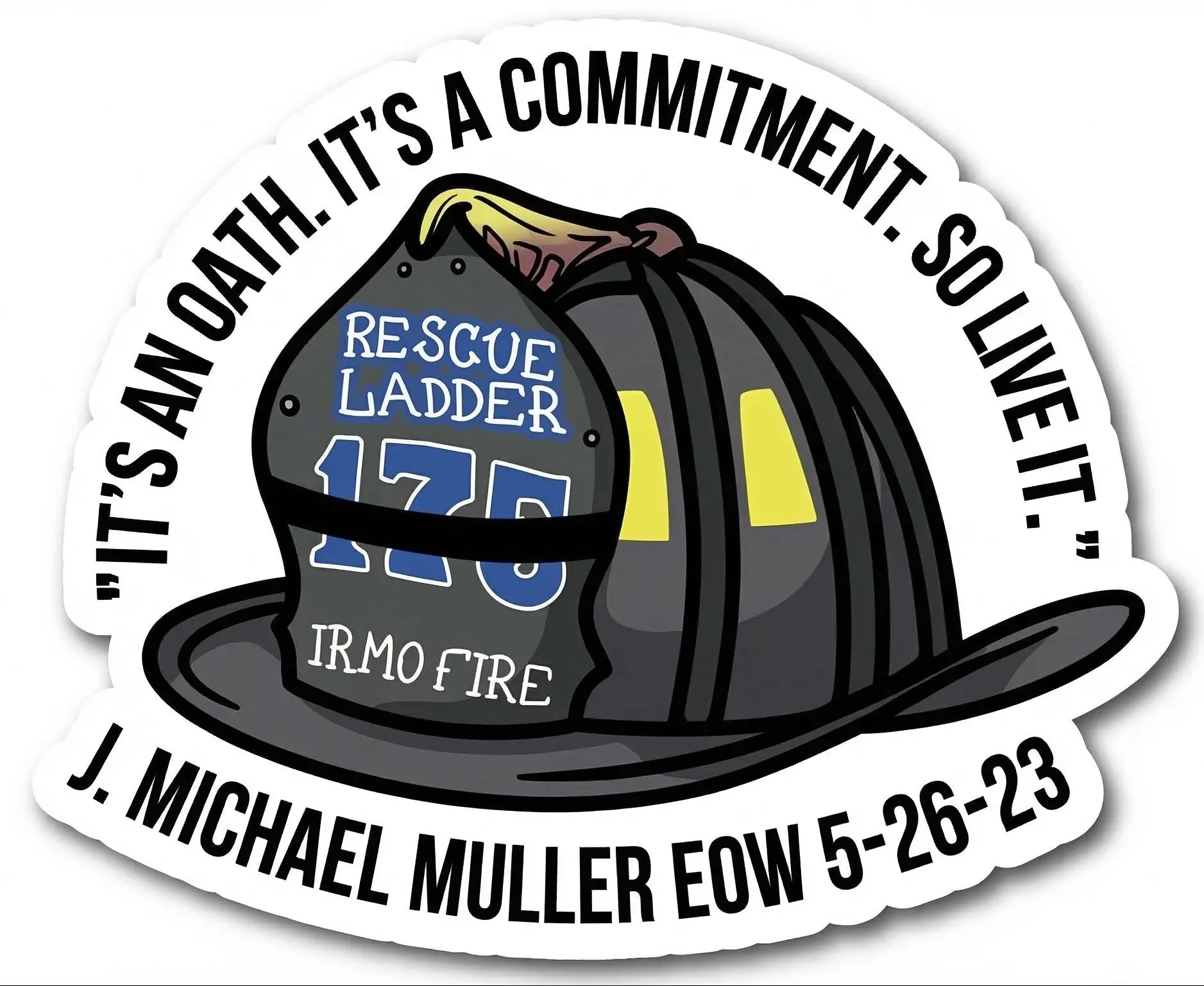 Michael Muller EOW Helmet Window & Helmet Decal TT, Truck Car Decal, Windshield Sticker for Cars/Trucks, Multi-Size for Outdoor Surfaces, Uv Protected