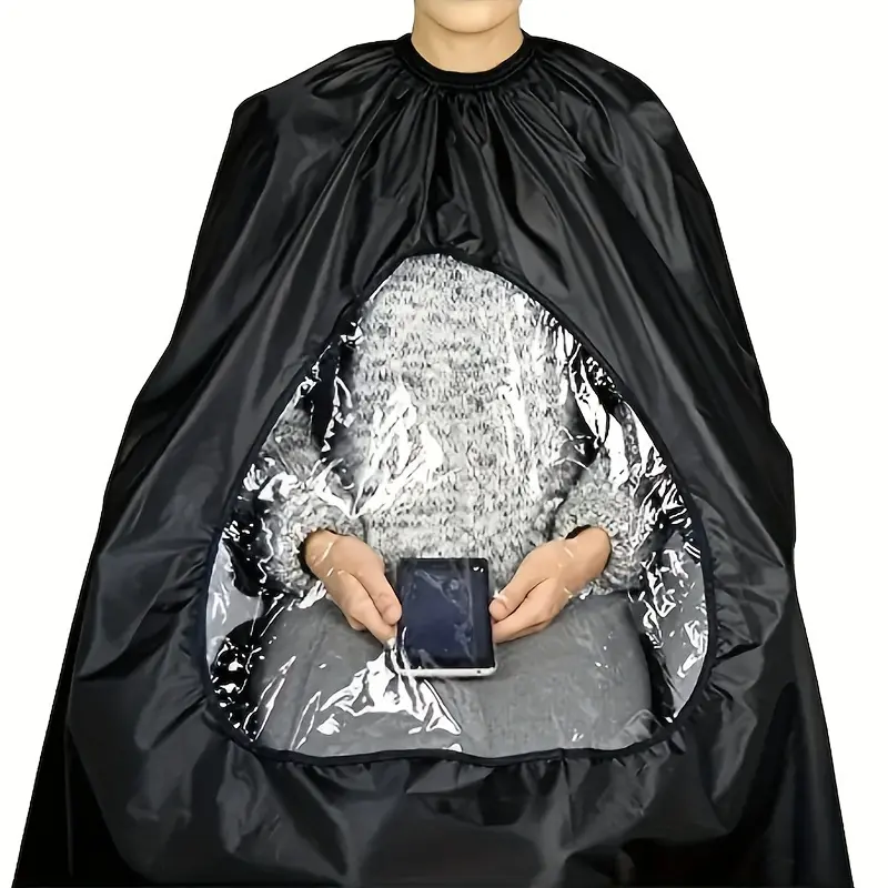 Professional Salon Haircut Cloak with Clear View Window Adjustable Resistant, Salon Equipment, Barber Kit