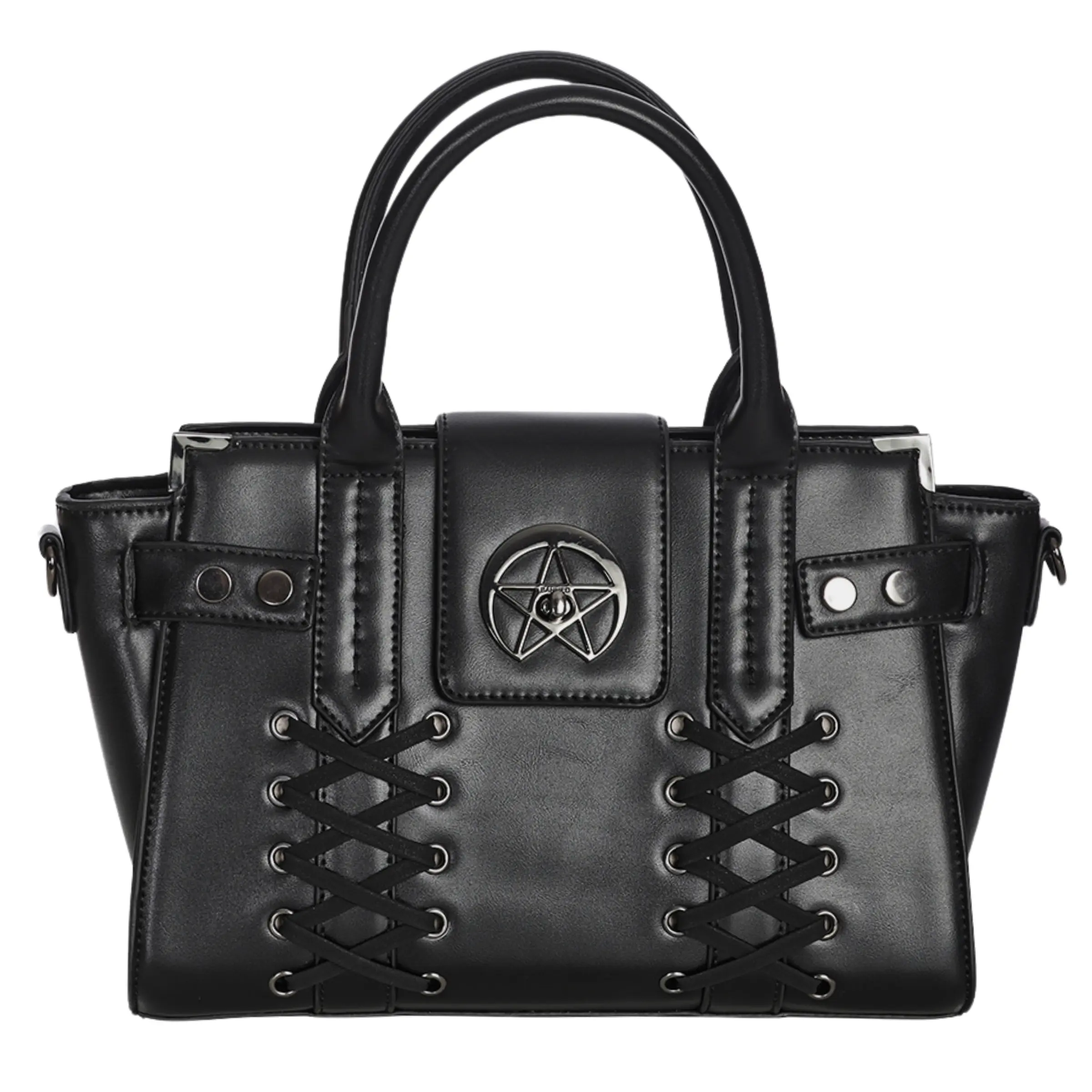 Gothic Pentagram Lace Crossbody Tote