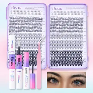 Natural Soft Individual Eyelashes Kit, 1 Set Salon Effect Eyelash Extensions with Lash Bond and Seal & Remover & Tweezers, Versatile Occasion Lashes, Makeup, Diy Lash Kit