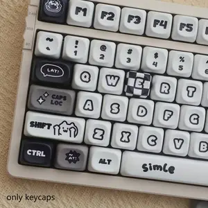 131 Keys Cat And Dog Personalized Keycap MOA Profile PBT Material Five-Sided Dye-Sublimation Suitable for 61/68/75/87/98/100 Etc
