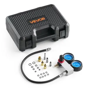 VEVOR Engine Cylinder Compression Tester Kit, Pressure Gauge Range of 0-100 PSI, Automotive Leak Down Tester Kit with 4 Adapters & Air Fittings, Pressure Check & Leakage Rate Test on Cars, Motorcycle