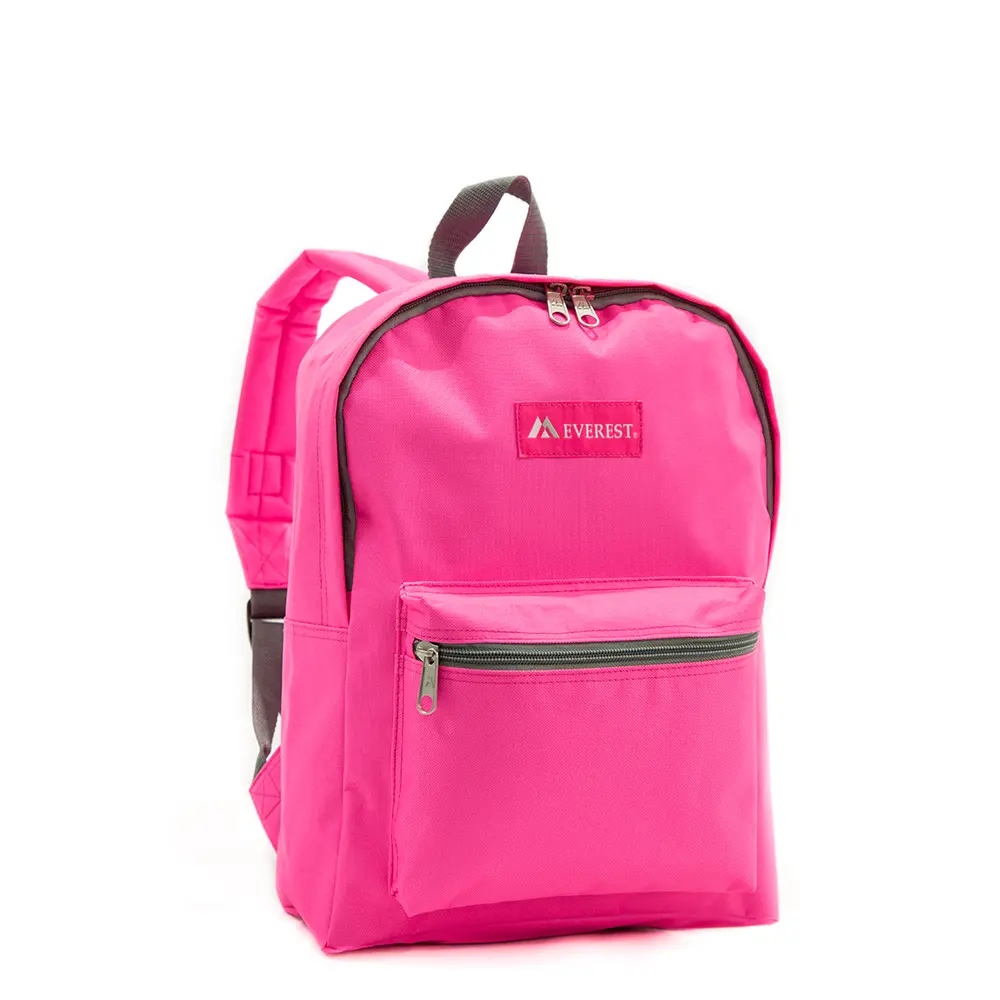 212 MAIN Everest 1045-CANDY PK Basic Candy Pink Lightweight Casual Travel Backpack, Durable Stylish Daypack for School
