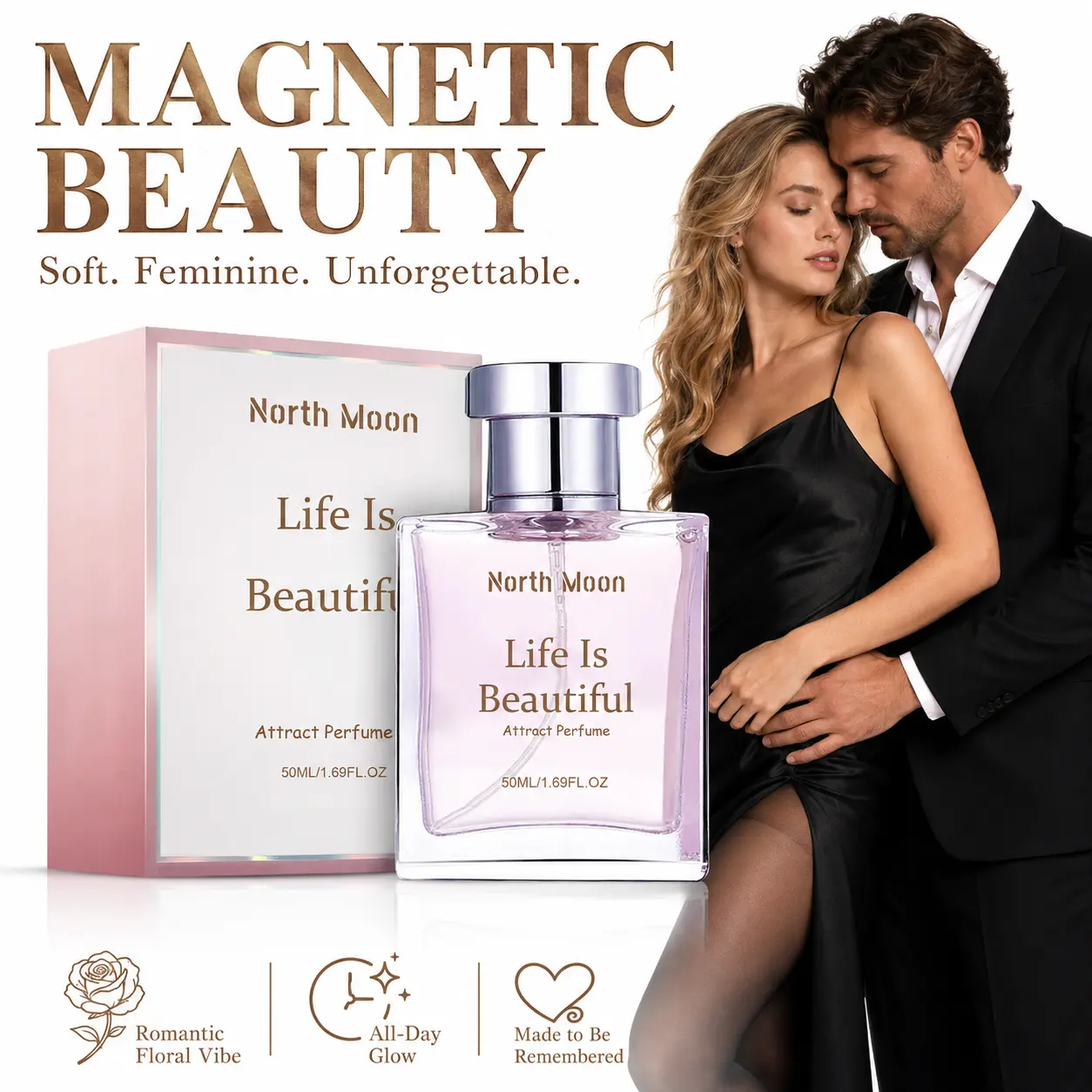 Pheromone Perfume for Women Long Lasting - Romantic Floral Vanilla Eau de Parfum, Feminine Fragrance for Date Night & Daily Wear, Great Christmas Gift for Her