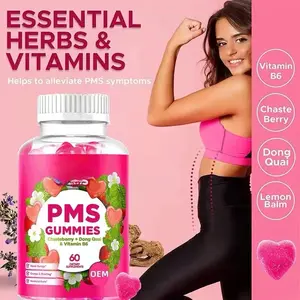 Kadibe PMS Gummies - Natural Relief for Your Period with Chaste Berry, Dong Quai, and Lemon Balm - 60 Capsules - Healthcare Dietary  Pack Fitness