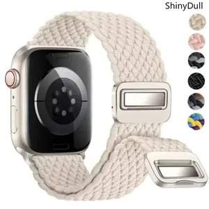 Braided Nylon Magnetic Apple Watch Band – Stretch Strap (38–49mm, Series & Ultra)