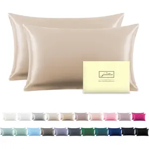 Silk Pillowcase for Hair and Skin,Soft,Breathable and Sliky 100% Standard Size Pillow Cases Set of 2,Both Sides Natural Mulberry Silk Pillowcases with Hidden Zipper(Standard Size 20"X 26",2Pcs) Suatien