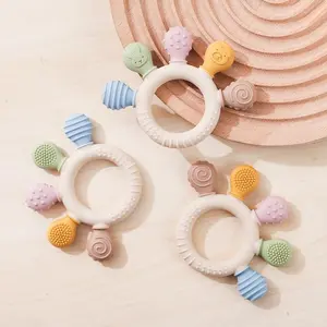 1pc Silicone Teether Baby 0 12 Months Teething Toys Teether Ring Silicone Baby Teether Toys for Toddler BPA Free Baby Toys Gifts