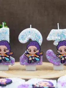Cartoon Demon Slayer Lumi Birthday Candles, Digital Celebration Cake Decor for Parties, Fun Room Decoration for All Ages
