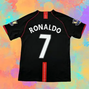 2007 2008 Away Retro Black No.7 Ronaldo Short Sleeved Soccer Jersey