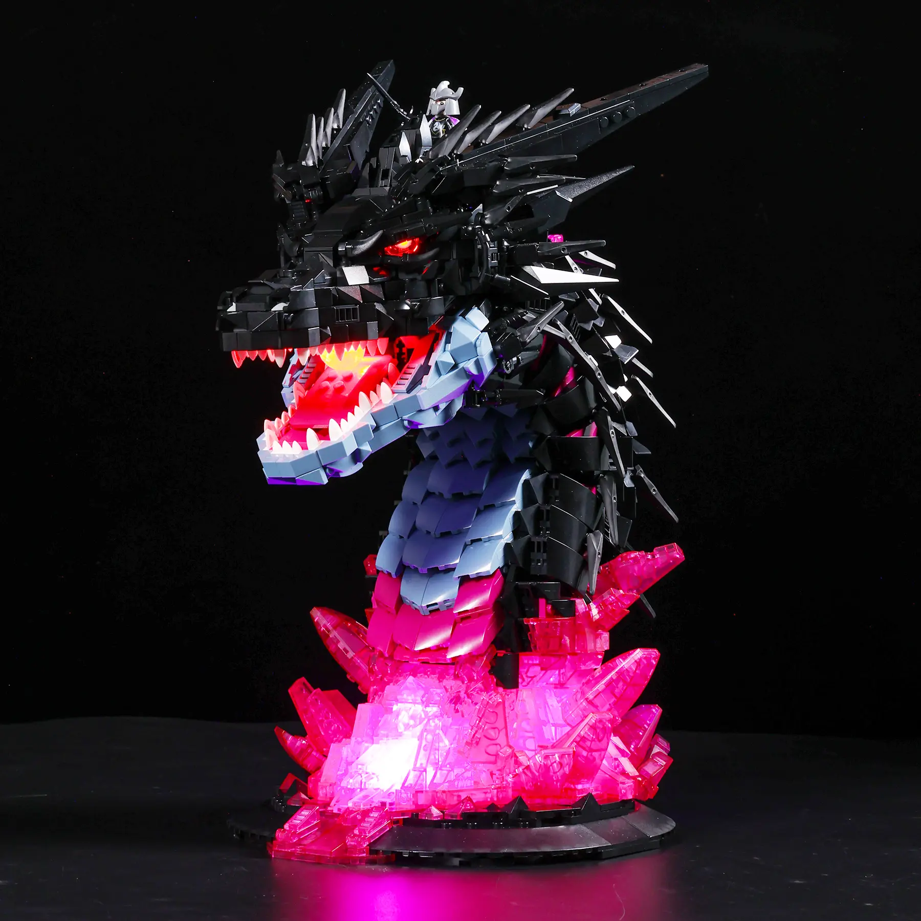 Shadow Dragon | 2760 PCS Light-Up Dragon Building Set with Dragon Knight, Crystal Treasure & Fantasy Display Design