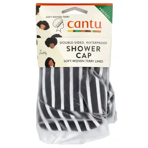 Cantu Soft-Woven Terry Lined Shower Cap, One Size Fits Most, 1 Cap