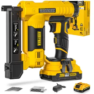 Alloyman 18 Gauge Nail Gun Battery Powered, 2 in 1 Cordless Brad Nailer/Electric Stapler with 2.0Ah Battery and Charger,1000pcs Nails and 1000pcs Staples Included for Home Improvement & Woodworking, Perfect Holiday Gifts for Christmas and New Year