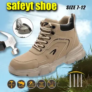 Electrical Hazard Anti Smash Anti Puncture Safety Work Boots Men's Steel Toe Non Slip Lace