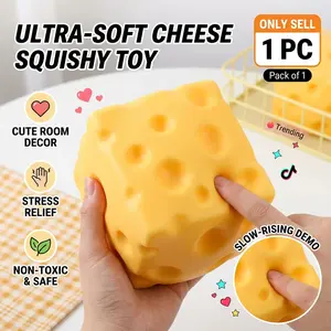 New Square Cheese Squeeze Toy, Creative Street Stall Bestseller, Slow Rebound Square Cheese, Wholesale Cute Realistic Replica