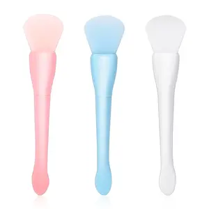 Face Mask Applicator 3 Pack Soft Silicone Double Head Facial Mud Mask Applicator Cream Spoon Beauty Tools for Apply Cream Lotion Daily Use Clay Removable 2-IN-1 Design