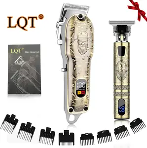 LQT 2 in 1 Cordless Hair Clippers for Men, Professional Rechargeable Hair Trimmer Grooming Kit with LED Display, 7000RPM Powerful Motor, USB Fast Charging, for Fade, Beard, Body Hair & Home Barbershop