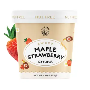 Maple Strawberry Instant Oatmeal Cups - 6 Pack - Gluten Free, Nut Free, Low Sugar Breakfast