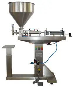 YOKOMA Floor Type Paste&Liquid Filling Machine with Stand Piston Filler for Bottle Oil Honey Shampoo One Nozzle 30-300ml - Tin, Canister