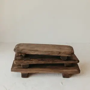 Reclaimed Wood Pedestal Tray