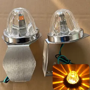2Pcs glass watermelon lights turn signals with stainless steel brackets, LED glass watermelon lights turn signals.