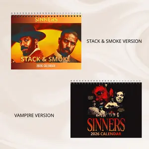 Sinners Stack and Smoke 2026 Wall Calendar, Vampire The Year Of Sinners Horror Movie Lover Fan Calendar & Planner, Unique Christmas Gift Idea, Collectible Comedy Wall Art
