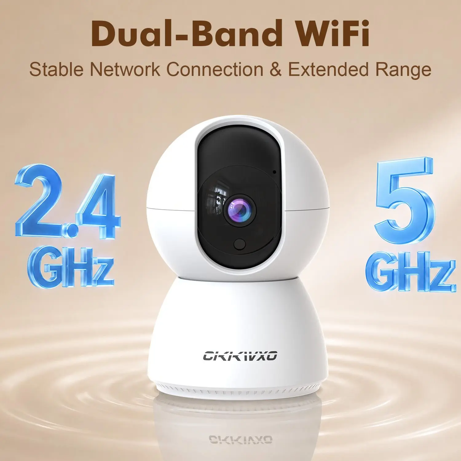 2K Indoor Security Camera - Dual-Band WiFi Pet & Baby Monitor IR Night Vision 2-Way Audio Motion Tracking App Control Google Assistant & Alexa Compatible Home Security Camera Device Micro Recording