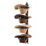 Cowboy Hat Rack Wall Mount - Rustic Wooden Western Metal Cowboy Hat Holder & Hanger Organizer with Arrow Sign Board for Bedroom, Hallway & Doorway - Holds 4 Hats, Fedora, Sun Hats, Gift for Him
