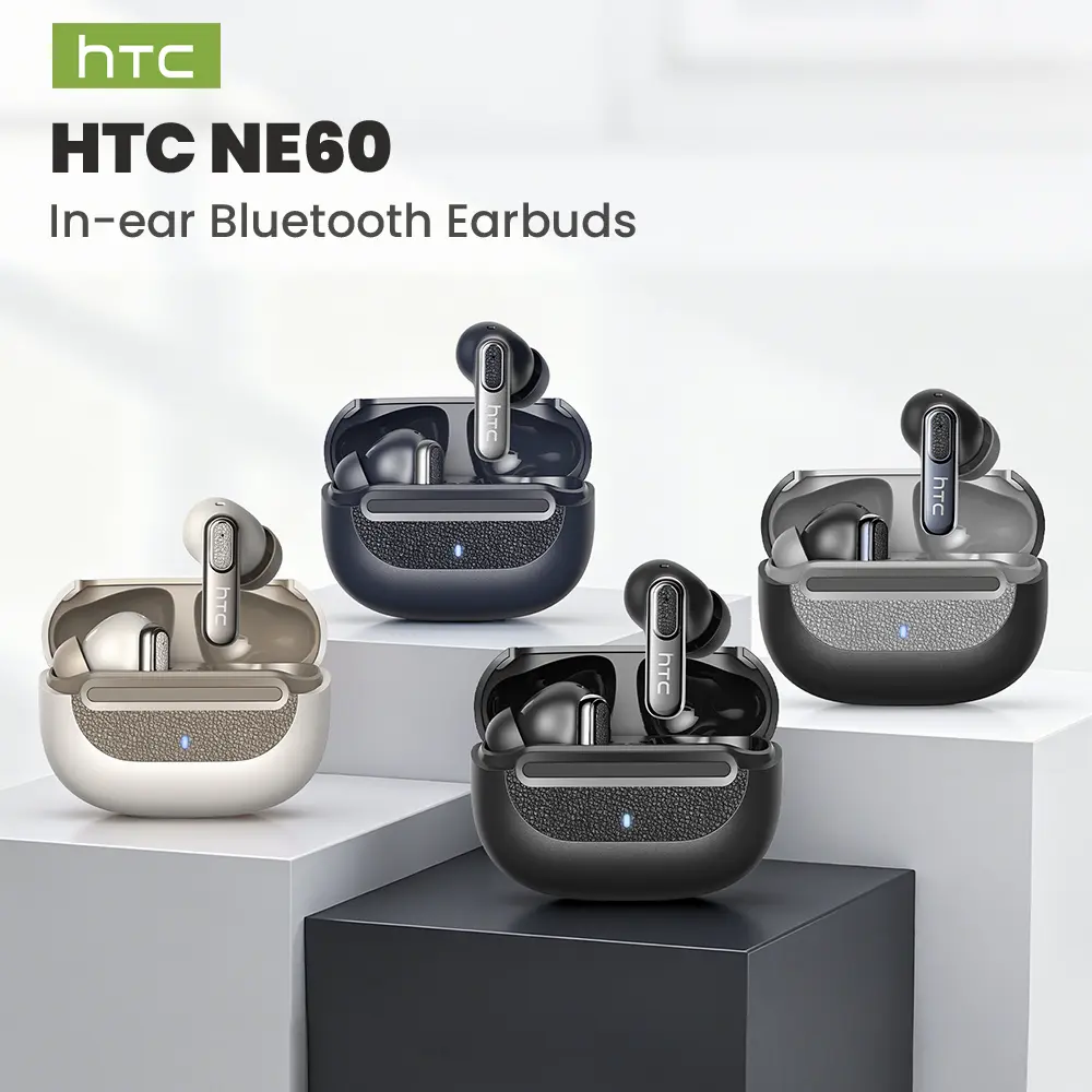HTC NE60 Wireless Earbuds Bluetooth 6.0 Earphones Waterproof Wireless Earphones, Suitable for Office, Sports, Study and Audio Calls, Built in Microphone In Ear Earbuds, Gaming Bluetooth Headphones