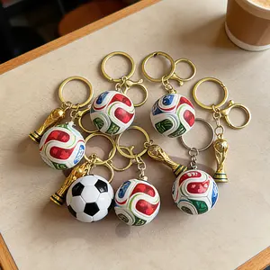 2026 World Cup Soccer Keychain, Megacore Trophy Pendant, Sports Souvenir Fan Merchandise