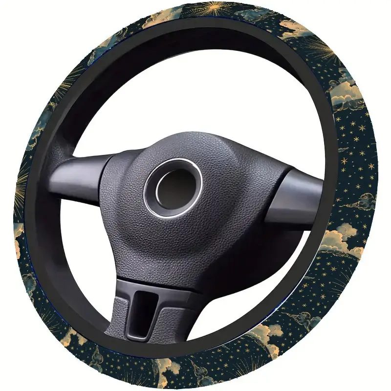 1pc 1.6 x 15 inch Summer starry sky Pattern car steering wheel cover, non-slip and comfortable, Automotive, Car accessories, no inner ring, easy to install and remove, suitable for all car models, a gift for car enthusiasts, 1227CYJ