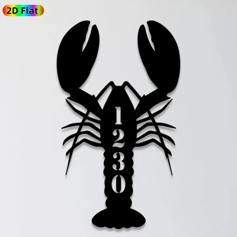 1pc Lobster Metal Wall Art, Vivid Lobster Statue Mural, Ideal Gift for New Year, Easter, Seafood Decor Enthusiasts, Rust-Resistant Metal Wall Decor Wall Sculptures, Perfect for Kitchen Wall & Garden Fence, Eye-Catching Coastal Themed Decor