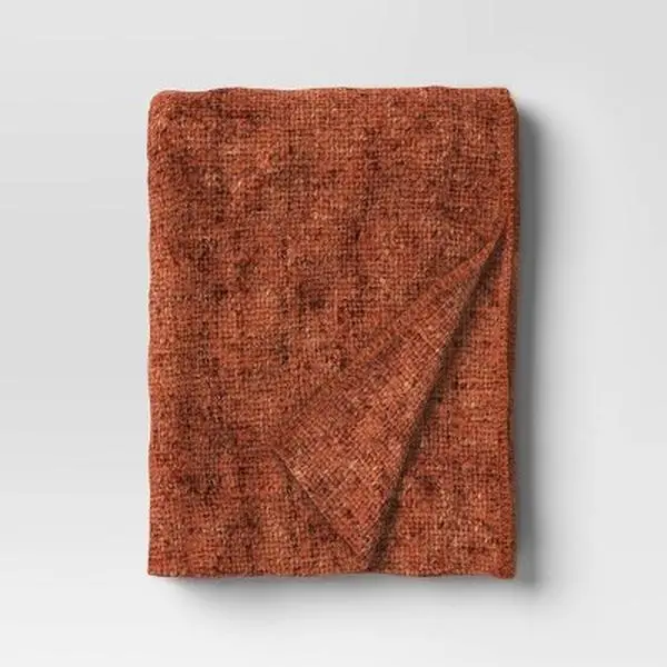 Threshold 60x50" Marled Boucle Textured Wool Cozy Throw Blanket
