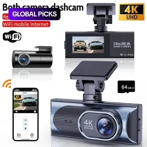 4K+2.5K Dual Dash Cam Front and Rear with WiFi & Night Vision | Free 64GB Card | Parking Mode & G-Sensor | Loop Recording & Wide Angle | Compact Design for Cars SUVs Trucks Dual Dash Camera #GLOBAL PICKS