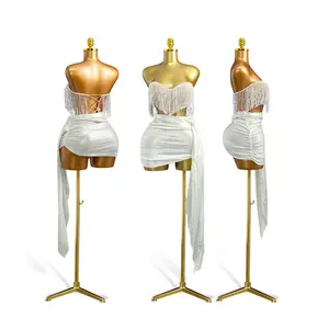 Lady Dress Form mannequin body big size stand female gold half body Big buttock ass curve Manikin for clothes store