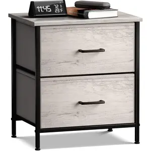 2-Drawer Nightstand for Bedroom Storage and Organization Bedside Table
